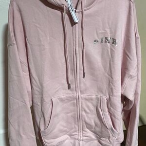 Victoria Secret Pink Collection Pink Hoodie with Silver Logo